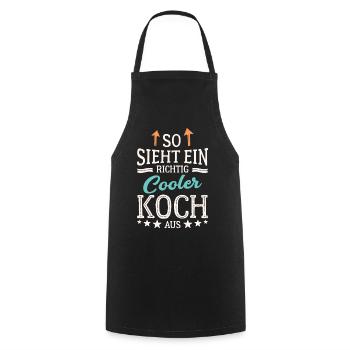 So sieht ein richtig cooler Koch aus - Kochschürze - Schwarz - Vorne - AI Model Male 185 dark (185cm)