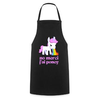No thank you I have pony - Cooking Apron - black - Front - AI Model Male 185 dark (185cm)