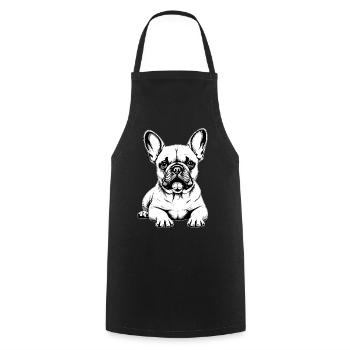 Cuddly Dog French Bulldog Charm - Cooking Apron - black - Front - AI Model Male 185 dark (185cm)