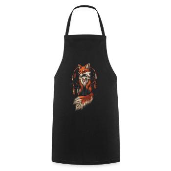 Fuchs Traumfäger Indianer - Kochschürze - Schwarz - Vorne - AI Model Male 185 dark (185cm)