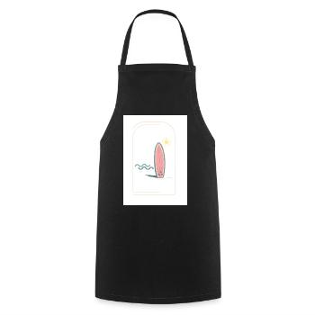 Surfbrett Sonnenaufgang Design - Kochschürze - Schwarz - Vorne - AI Model Male 185 dark (185cm)