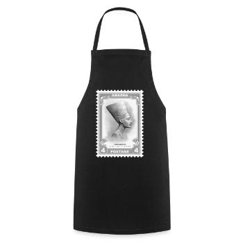 Timbre Néfertiti - Tablier de cuisine - noir - Devant - AI Model Male 185 dark (185cm)