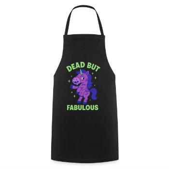 Colorful Unicorn with Saying - Cooking Apron - black - Front - AI Model Male 185 dark (185cm)