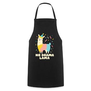 Lama drôle avec chapeau de fête et dicton - Tablier de cuisine - noir - Devant - AI Model Male 185 dark (185cm)