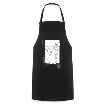 Chat devant la porte pour Halloween - Tablier de cuisine - noir - Devant - AI Model Male 185 dark (185cm)
