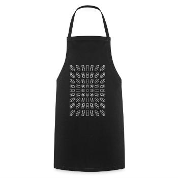 Hypno Bars : Pixels, Illusion & Rétro - Tablier de cuisine - noir - Devant - AI Model Male 185 dark (185cm)