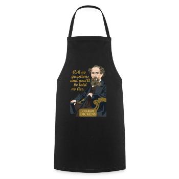 Charles Dickens - Kochschürze - Schwarz - Vorne - AI Model Male 185 dark (185cm)