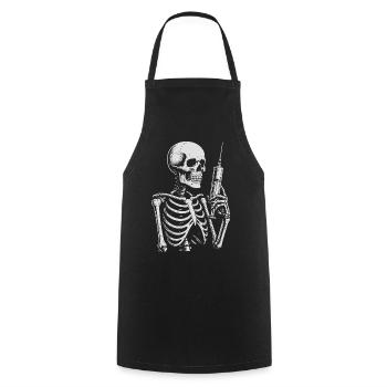 Skeletal Syringe Noir Tee - Cooking Apron - black - Front - AI Model Male 185 dark (185cm)