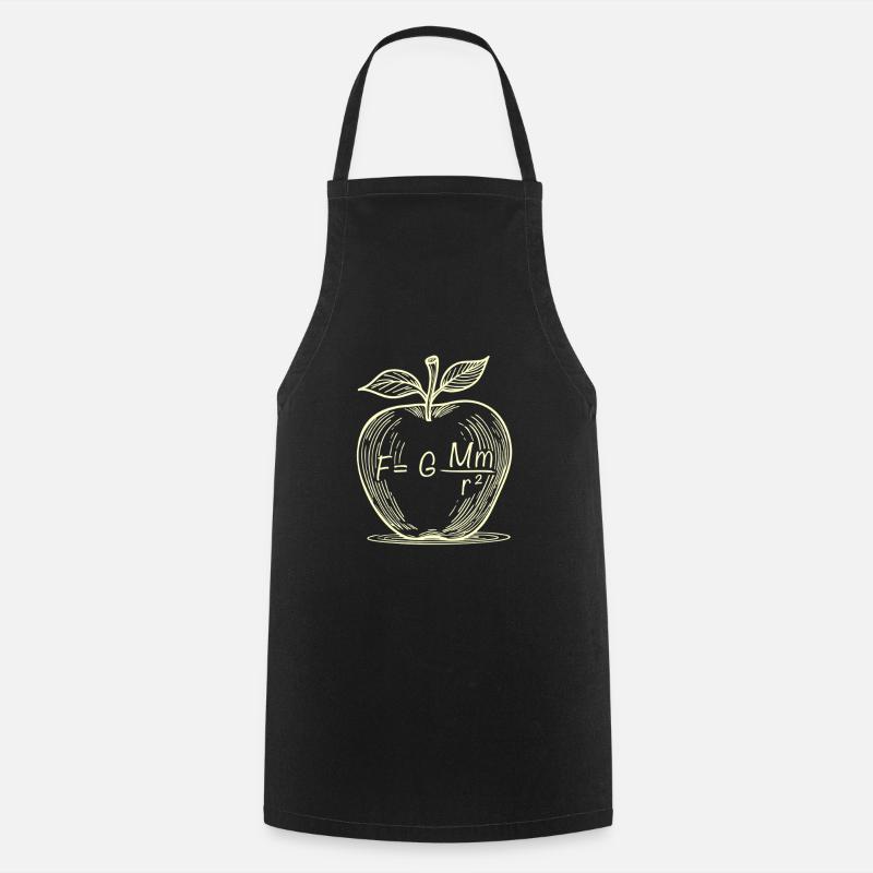 Gravity Apple: Physical Drawing - Cooking Apron - black