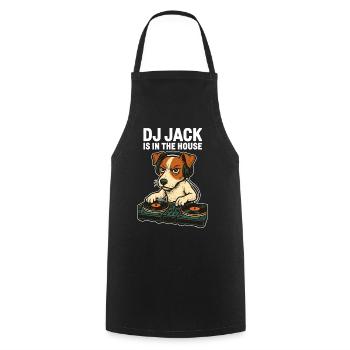 Jack Russell Terrier DJ Turntables Techno Geschenk - Kochschürze - Schwarz - Vorne - AI Model Male 185 dark (185cm)