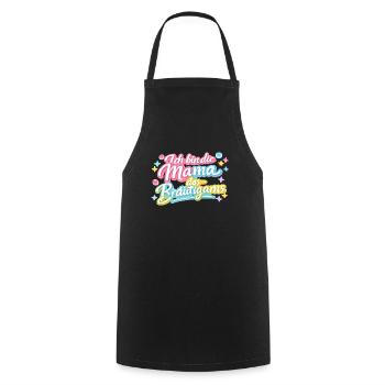 Mama des Bräutigams Geschenkidee - Kochschürze - Schwarz - Vorne - AI Model Male 185 dark (185cm)