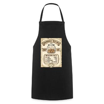 Grandma's Kitchen Nutrition Facts - Cooking Apron - black - Front - AI Model Male 185 dark (185cm)