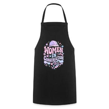 Women in Construction – Pastel Retro - Tablier de cuisine - noir - Devant - AI Model Male 185 dark (185cm)