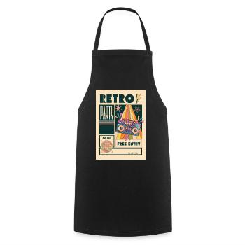 Retro Party Boombox Neon - Cooking Apron - black - Front - AI Model Male 185 dark (185cm)