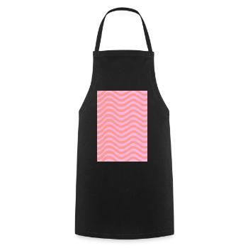 Stripe Wave Pattern - Pink Customizable - Cooking Apron - black - Front - AI Model Male 185 dark (185cm)