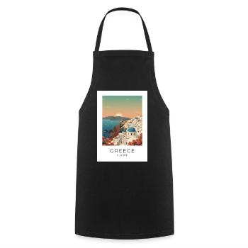 Santorini Sonnenuntergang Küstenblick - Kochschürze - Schwarz - Vorne - AI Model Male 185 dark (185cm)