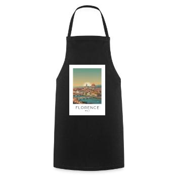 Dusk over Florence Cathedral - Cooking Apron - black - Front - AI Model Male 185 dark (185cm)
