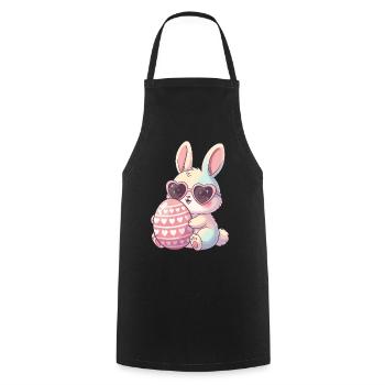 Herzblick Bunny Easter Egg - Cooking Apron - black - Front - AI Model Male 185 dark (185cm)