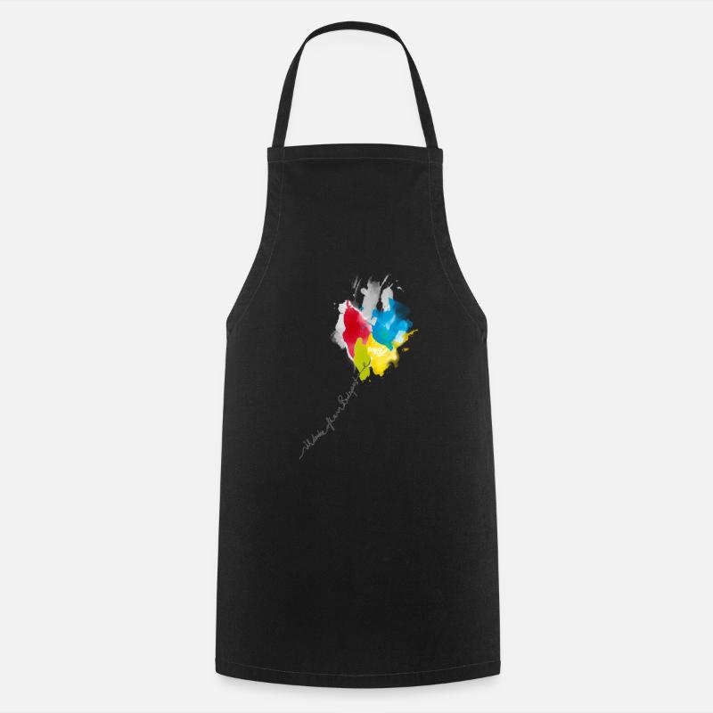 Kaléidoscope en cascade de couleur - Tablier de cuisine - noir