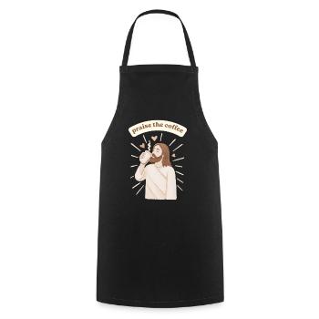 Praise the coffee - weirdpeoplelovethis. - Kochschürze - Schwarz - Vorne - AI Model Male 185 dark (185cm)