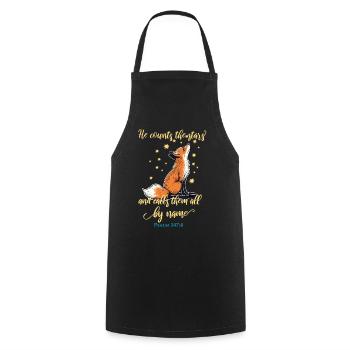 Fox Christian Quote - Cooking Apron - black - Front - AI Model Male 185 dark (185cm)