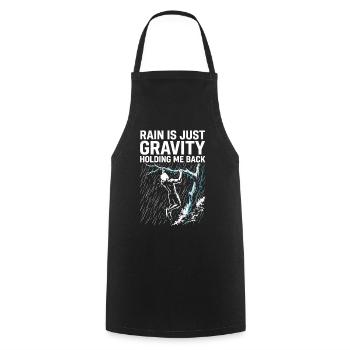 Calisthénie et pluie - Tablier de cuisine - noir - Devant - AI Model Male 185 dark (185cm)