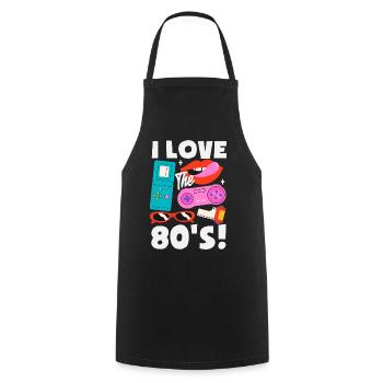 Retro Back to the 80s Vintage Design - Cooking Apron - black - Front - AI Model Male 185 dark (185cm)