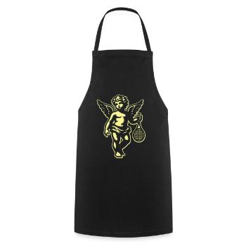 Tennis Design Chemise Angel Cherub Retro Renaissance - Tablier de cuisine - noir - Devant - AI Model Male 185 dark (185cm)