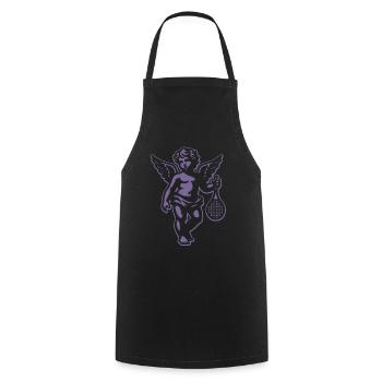 Tennis, Fun Shirt Angel Cherub Retro Renaissance - Tablier de cuisine - noir - Devant - AI Model Male 185 dark (185cm)