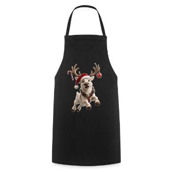 Renne de Noël - Tablier de cuisine - noir - Devant - AI Model Male 185 dark (185cm)
