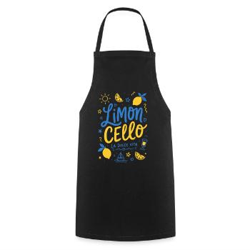 Limoncello - La dolce vita - Kochschürze - Schwarz - Vorne - AI Model Male 185 dark (185cm)