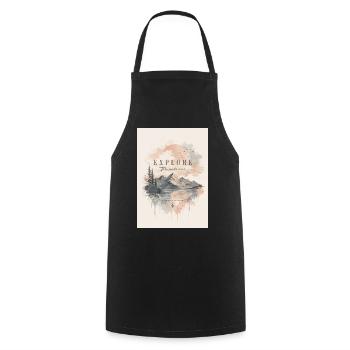 Explore the Unknown Mountain Landscape - Cooking Apron - black - Front - AI Model Male 185 dark (185cm)