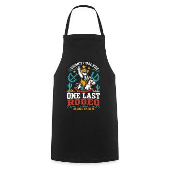 One last rodeo for the groom - Cooking Apron - black - Front - AI Model Male 185 dark (185cm)