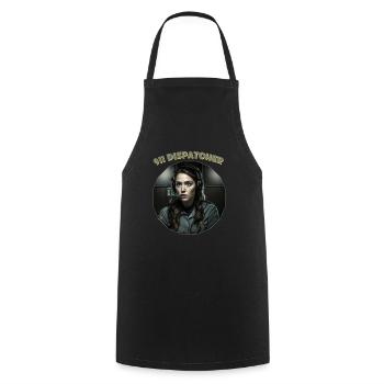 Emergency dispatcher, Women - Cooking Apron - black - Front - AI Model Male 185 dark (185cm)