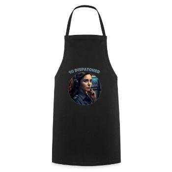 Thin Gold Line, women operator - Cooking Apron - black - Front - AI Model Male 185 dark (185cm)