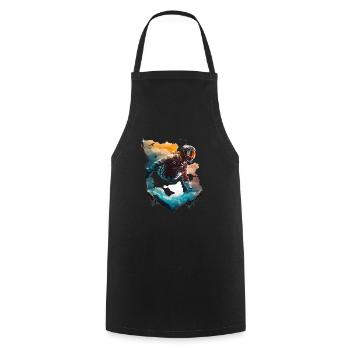 Flying in clouds, skydiving - Cooking Apron - black - Front - AI Model Male 185 dark (185cm)