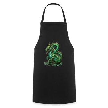 Green dragon - Cooking Apron - black - Front - AI Model Male 185 dark (185cm)