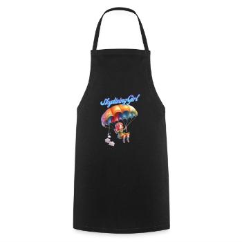 Skydiving Girl - Cooking Apron - black - Front - AI Model Male 185 dark (185cm)