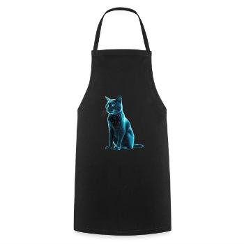 Cyber Kitty - Cooking Apron - black - Front - AI Model Male 185 dark (185cm)