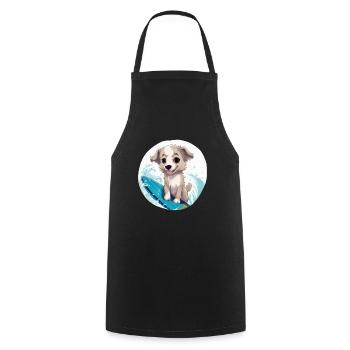 Surfing Animals, doux chiens - Tablier de cuisine - noir - Devant - AI Model Male 185 dark (185cm)