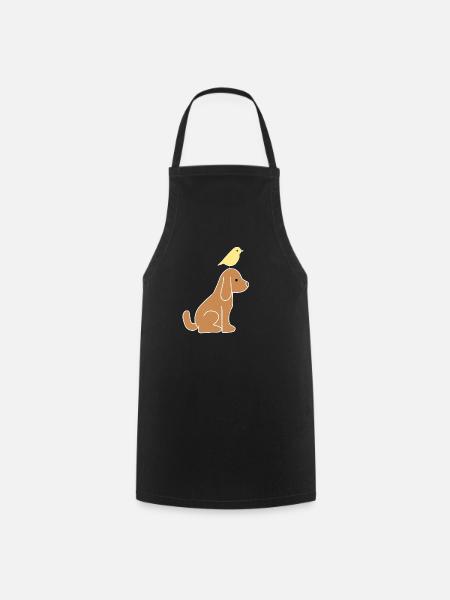 Chien, Animal, Oiseau, Poussin, Animaux - Tablier de cuisine - noir