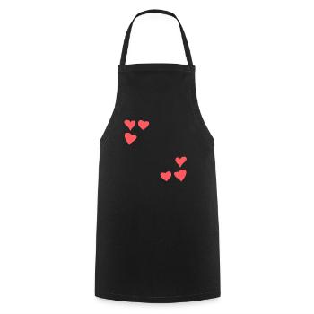 Coeurs Motif Cadre Symbole Coeur Amour Rouge - Tablier de cuisine - noir - Devant - AI Model Male 185 dark (185cm)