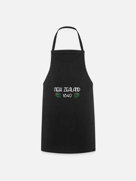 Neuseeland Farn Neuseeländer Geschenk - Kochschürze - Schwarz