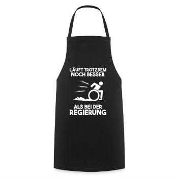 Rolllstuhlfahrer Spruch Regierung Geschenk - Kochschürze - Schwarz - Vorne - AI Model Male 185 dark (185cm)