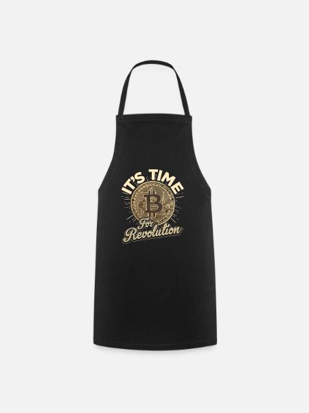 Bitcoin - Revolution - Kochschürze - Schwarz