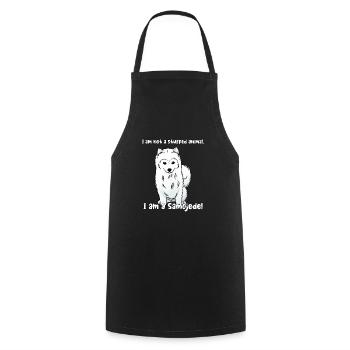 I'm not a cuddly toy. I am a Samoyed! - Cooking Apron - black - Front - AI Model Male 185 dark (185cm)