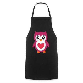 Valentines Pink Heart, Valentine's Day - Cooking Apron - black - Front - AI Model Male 185 dark (185cm)