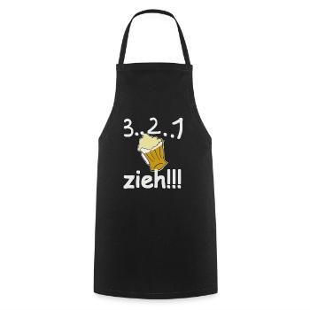 3, 2, 1, zieh!!! Bier. - Kochschürze - Schwarz - Vorne - AI Model Male 185 dark (185cm)