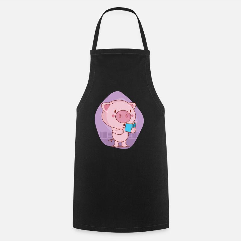 oink oink Temps de lecture - Tablier de cuisine - noir