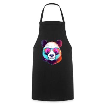 Koka the bespectacled panda - Cooking Apron - black - Front - AI Model Male 185 dark (185cm)